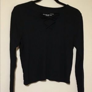 crossed design long sleeve